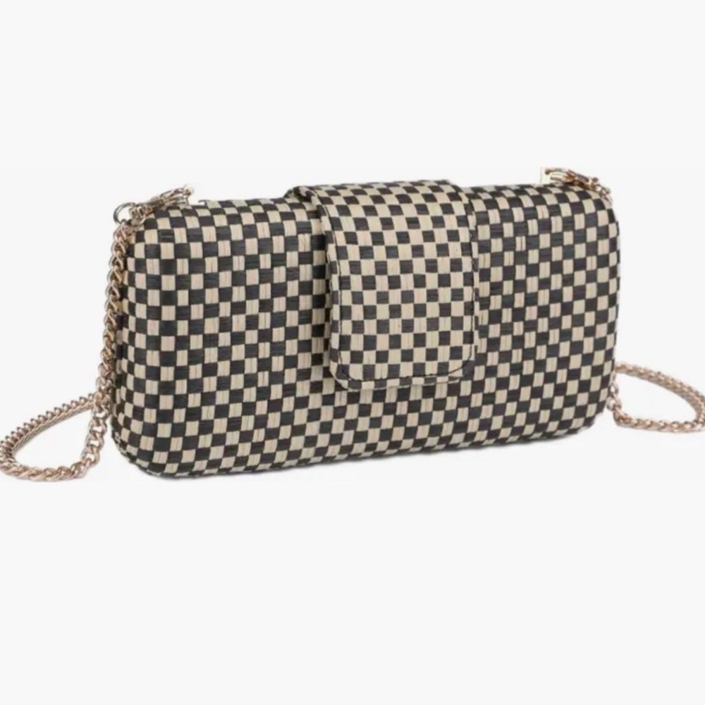 MODA LUX SYLVIE Bag Natural Black NWT Day or Evening Clutch Crossbody Shoulder